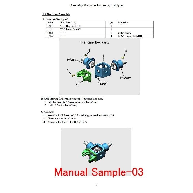 Manual-Sample03.jpg Download STL file Tail Rotor for Single Main Rotor Helicopter • 3D printable design, konchan77
