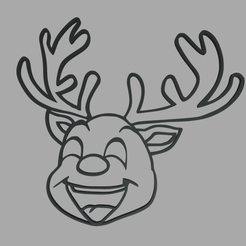 Reindeer_Wall_Silhouette_01_Render_01.png Fichier STL Rudolph Reindeer Silhouette Wall // Design 01・Design pour impression 3D à télécharger