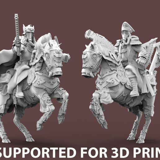 Expendable Brigade Officers/Commissars - PRESUPPORTED 3D model