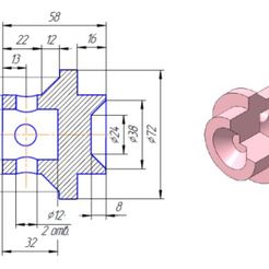 2.jpg Three-dimensional model of the part "Round post" KOMPAS-3D