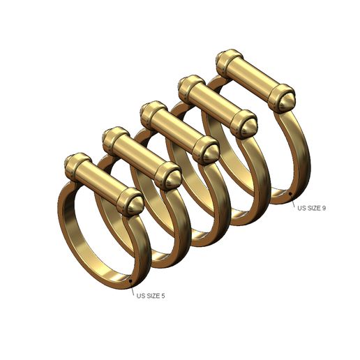 Horsebit shaped stacker ring US sizes 5to9 3D print model 3D model