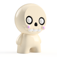 Bone-Head-left-iso.png 3D Printable Cute Bonehead Skeleton Figure STL - Ideal for Personal & Commercial Crafting