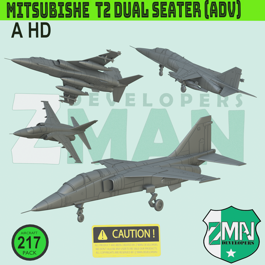 👪 Mitsubishi F-1/T-2 (FAMILY PACK) V6 (18 IN 1)・ STL File