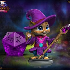 Pop_RENDER2.jpg STL file Pop the Chipmunk Wizard - Pre-supported・3D printer model to download