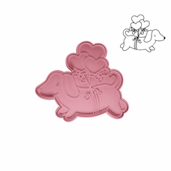 Perro-Salchicha-Con-Globos.png Stamp with grip "Dachshund with balloons".