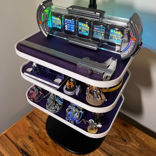 Archivo STL Rotatable Rack Shelf + Headphones Rack for Elgato Key Light ...