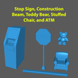 Tey of ieeraelel Beam, Teddy Bear, Stuffed Chair, and ATM Marvel Crisis Protocol Bases, Debris, and Terrain - pack 3