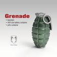 Grenade e keychain e AAA size battery container ¢ pills container MoJITSOU Grenade - Keychain