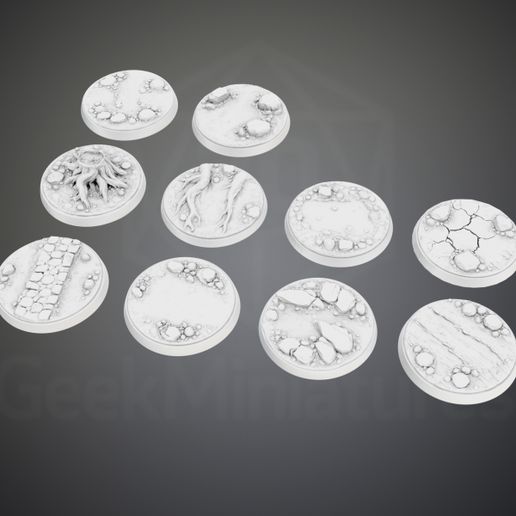 🎨 40mm Terrain Bases Pack — 10 Scenic Ground Tops (Print & Paint)・ 3D ...