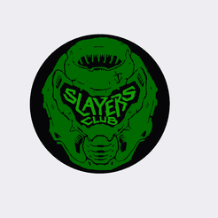 DOOM.png Archivo STL DOOM Slayers Club coaster (posavasos)・Objeto para impresora 3D para descargar