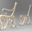 2.232.png Süslü Viktorya Dönemi Park Bankı 3D Modeli | Barok Kaydırma