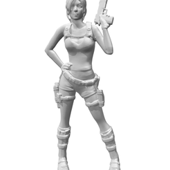lara1gun.png 3D file Lara Croft with one gun・3D printing design to download