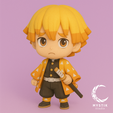 zenitsu.png Demon Slayer (Kimetsu no Yaiba) - Colección completa de Chibi Hashira y Demonios | Pack de 10 figuras 3D de personajes STL