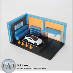 KIT-003.jpg Mini garage diorama for 1/64 scale diecasts - Model 003