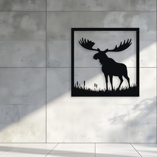 Black Metal Moose Family Silhouette Wall Art - Laser-Cut Rustic Lodge Decor, 24 Inches Long, Wildlife Home Accent 9 thumbnail image