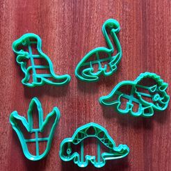 WhatsApp-Image-2021-05-13-at-09.32.54-1.jpeg STL file DINOSAUR COOKIE CUTTERS X5・Template to download and 3D print