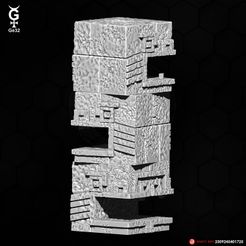 Stacked-Stone-Lizard-Heads-06.jpg STL file Stacked Stone Lizard Heads (3 Blocks)・Design to download and 3D print