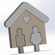 1.png 🏡💑 Porta-chaves de casal "Our Home" STL - Organizador de parede com mecanismo oculto 🔑❤️