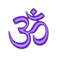 aum3DAlpha01-solid-flatcut.stl The AUM symbol - India - Yoga Pendant / desktop stand