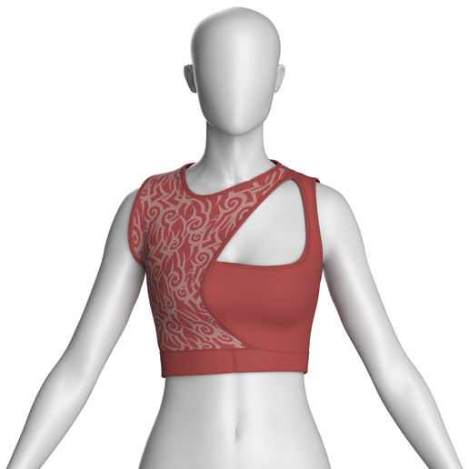 Girls Crop Printed Top - Tatto  | Marvelous / Clo3d / obj / fbx