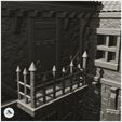 8.jpg Large medieval house with spiked balcony and multiple floors (2) - Medieval Gothic Feudal Old Archaic Saga 28mm 15mm
