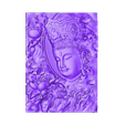 wenshuBodhisattva.stl Manjushri bodhisattva and lion 3d model of bas-relief