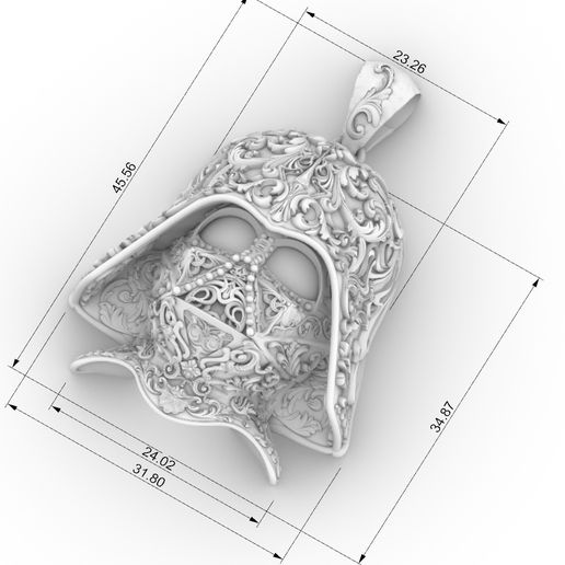 10.jpg Pendentif casque ornemental Dark Vador - Modèle 3D