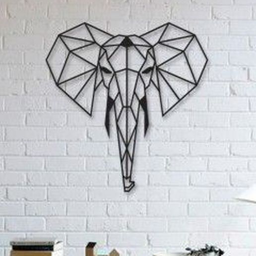 Elephant Wall Sculpture 2D 3D model