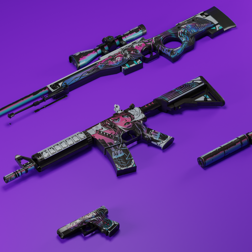 📱 CS:GO / CS2 Neo-Noir Collection・ STL File for 3D printing・Cults