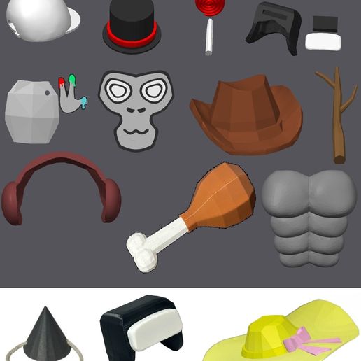 🦍 Gorilla Tag Accessory Bundle Digital Files For Personal Use and