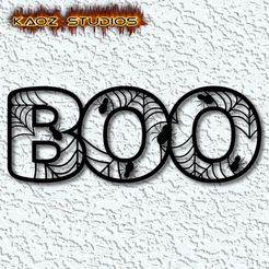 project_20230927_1343220-01-1.png STL file boo sign wall art halloween sign boo wall decor spiderwebs・3D printing idea to download