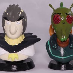 Birdperson Krom Michael.jpg STL file Birdperson and Krombopulous Michael Busts・Design to download and 3D print