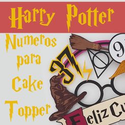 asfafafafafdfadf.jpg Archivo STL NUMEROS CAKE TOPPER DE HARRY POTTER・Design para impresora 3D para descargar