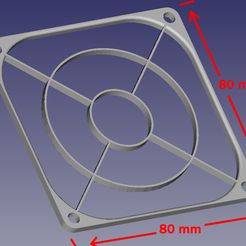 80mm01.jpg STL-Datei Fan grille 80mm by 80mm kostenlos・3D-Druckvorlage zum Herunterladen