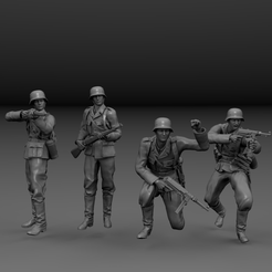 soldado.32.png STL file WW2 PACK GERMAN SOLDIERS ACTION V2・3D printer design to download