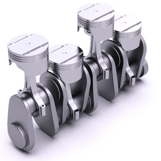 Crankshaft Piston of Inline 4 engine