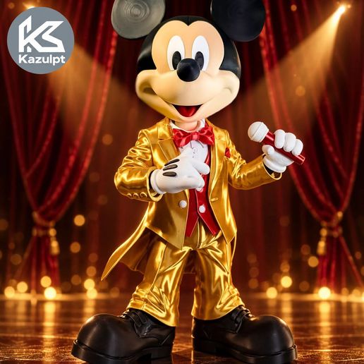 Mickey Mouse Singer- Golden Edition | No AMS / Multi-Part / 3MF