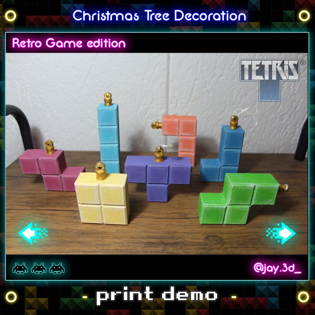 print demo 1.jpg Télécharger fichier STL Décoration de l'arbre de Noël (édition rétro du jeu) • Plan pour impression 3D, jayceedante