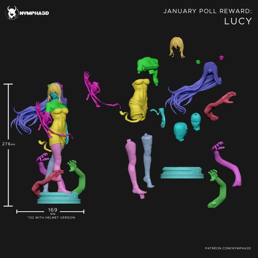 Cuts.jpg Lucy (Elfen Lied) STL Ready-to-Print Figure