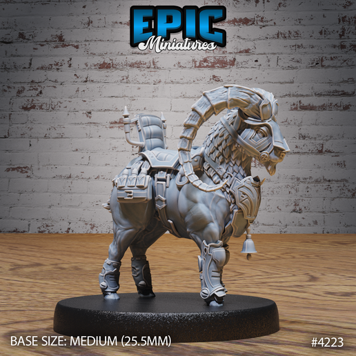 Goat Mount ‧ DnD Miniature ‧ Tabletop Miniatures ‧ Gaming Monster ‧ 3D Model ‧ RPG ‧ DnDminis ‧ STL FILE 3D model