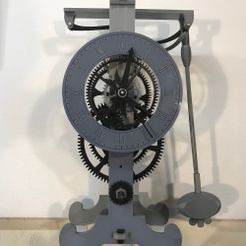 frontFaceIII.jpg Free STL file Galileo Escapement clock spring driven and hands・Template to download and 3D print, JacquesFavre