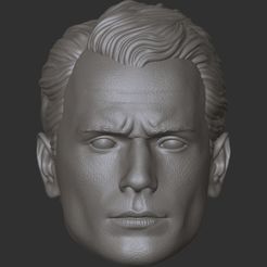 chgchfgh.jpg STL file Henry Cavill as Superman head for action figures・3D printing template to download