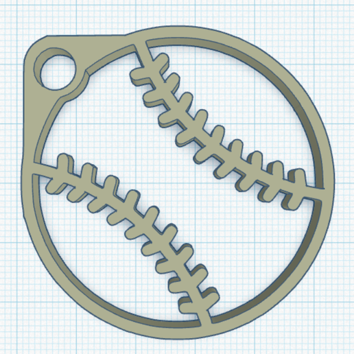 Baseball keychain 3D model