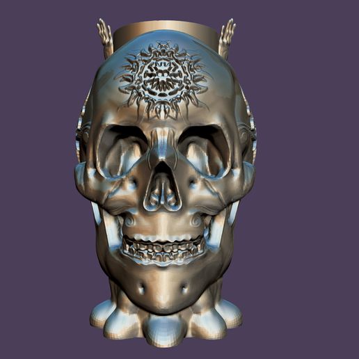 skull candle stand 3D model