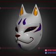 Kitsune_Fox_Mask_3d_print_model_stl_02.jpg Kitsune Fox Mask - Cosplay Costume Halloween