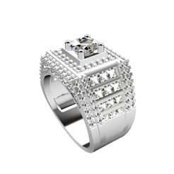 1.jpg STL file Model file 3D men's ring with diamonds・Design to download and 3D print