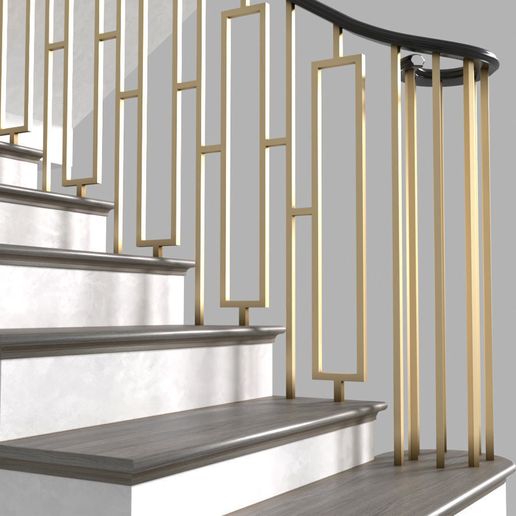modern-interior-stair-art-deco-3d-model-max-obj-4.jpg Modern staircase stair in Art Deco style  3D model