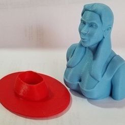 3d156ddc4e93d3c2bee899ef9f97c627_display_large.jpg Free STL file Lady Gaga and Hat・3D printable object to download