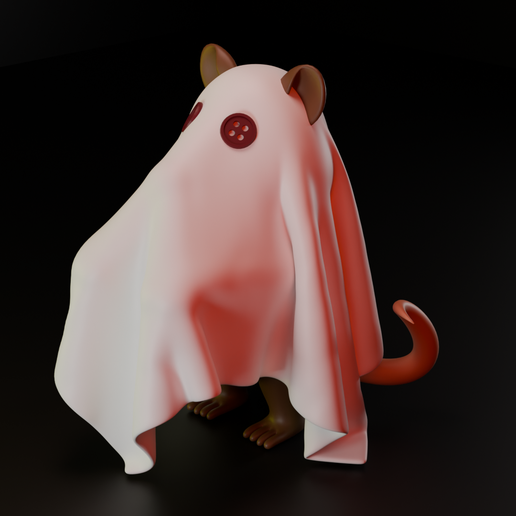 opossum ghost decoration - 3D model önizlemesi
