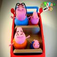 Sys PEPPA PIG CAR WITH ARTICULATED DADDY PIG AND MOMMY PIG